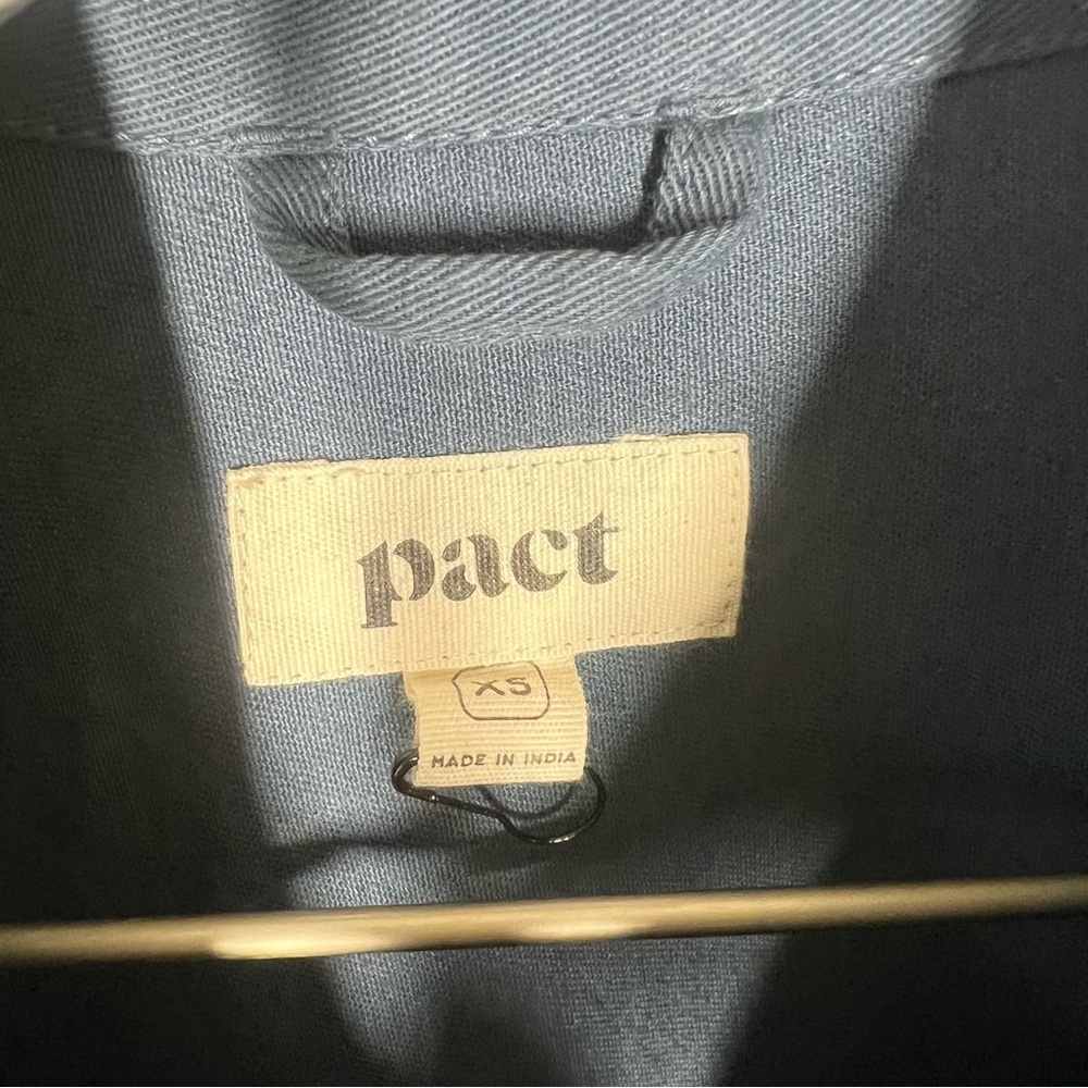 Pact Womens Twill Shadow Blue Organic Cotton Denim Jacket Size XS Casual - Picture 5 of 11